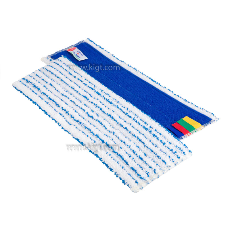 Skill Fur White Microfiber Borderd mop With Bluestripes 40 Cm