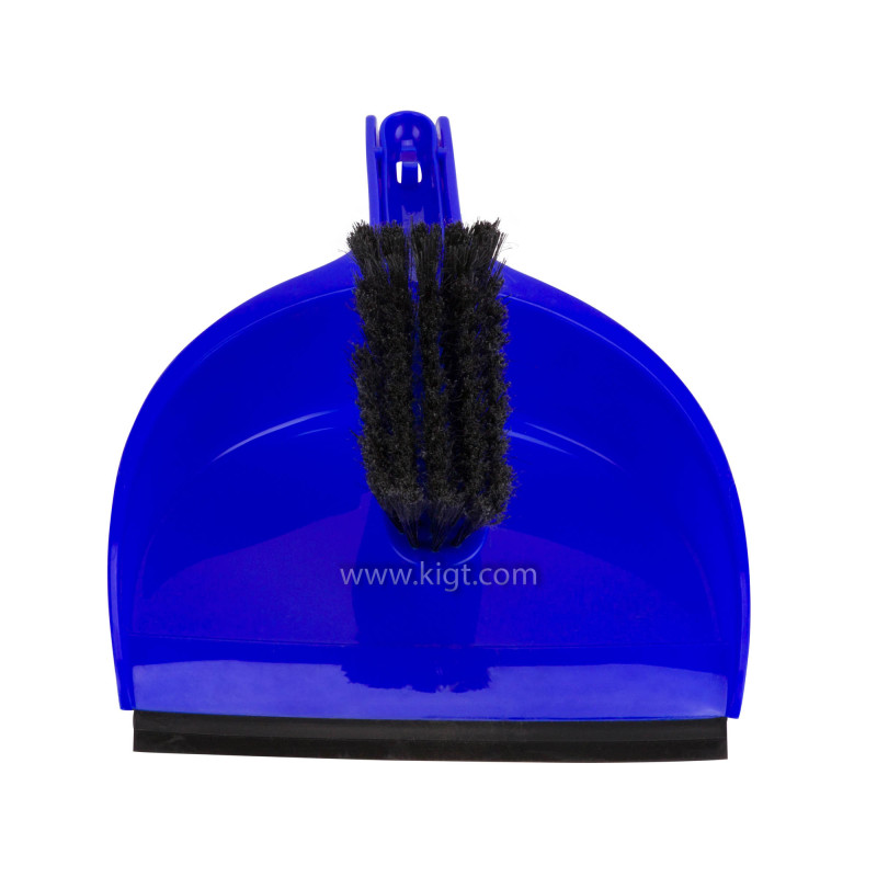 Dust pan set with rubber