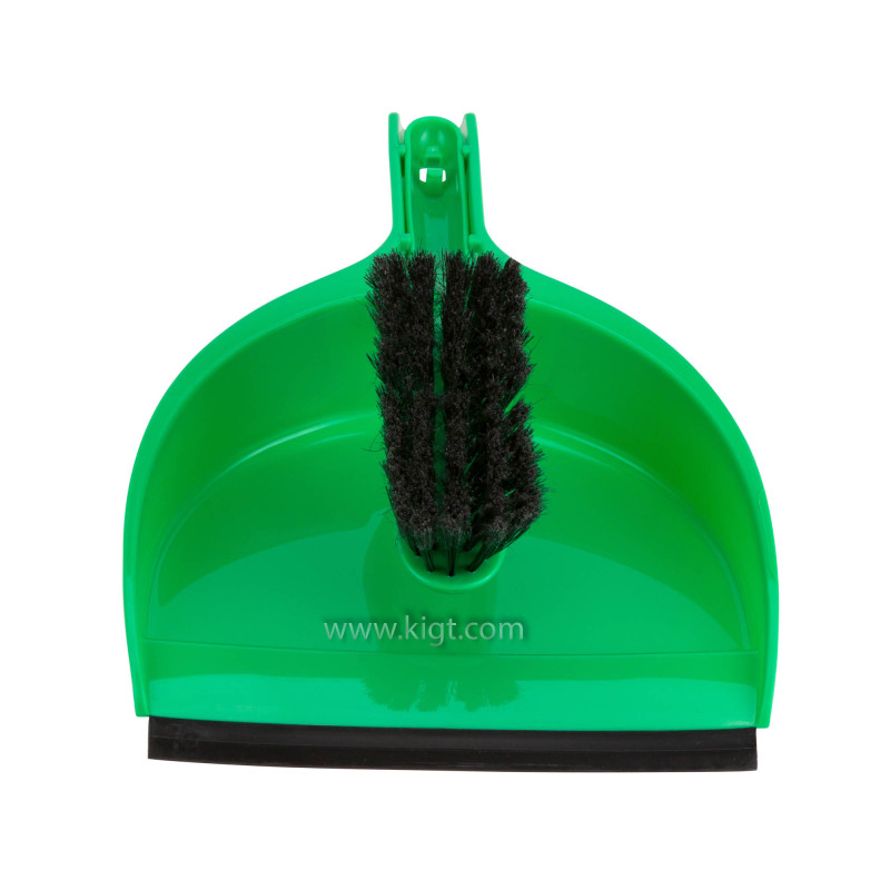 Dust pan set with rubber