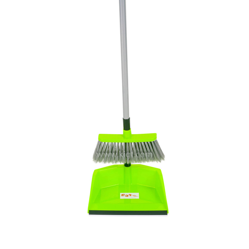 Dust pan with longe handle