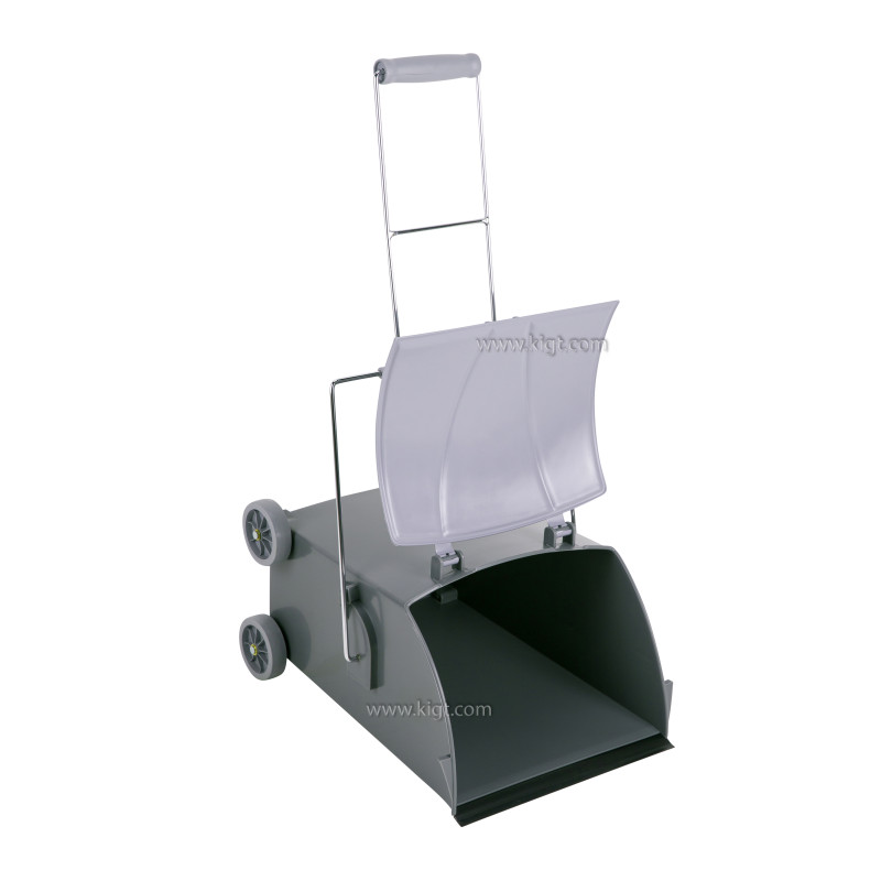 Pocker -4 Grey Dust Pan 15 Ltr With 4 Wheel  And  Grey Cover