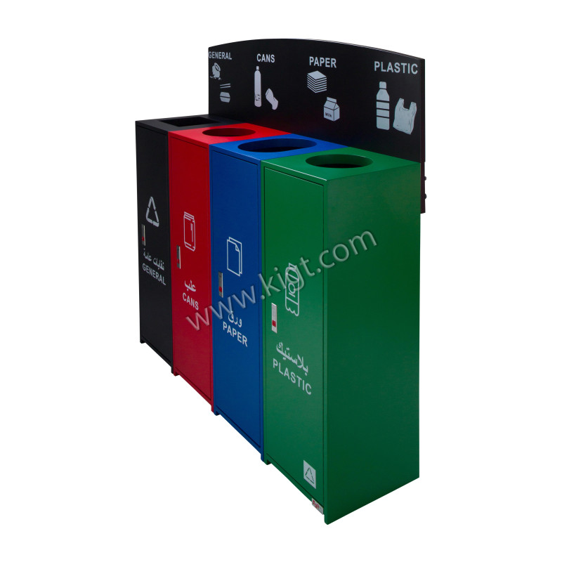 Recycle Bin Steel 4 top colored
