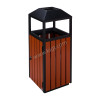Recycle Bin for road metal with wood Square with 40 LTR Bucket