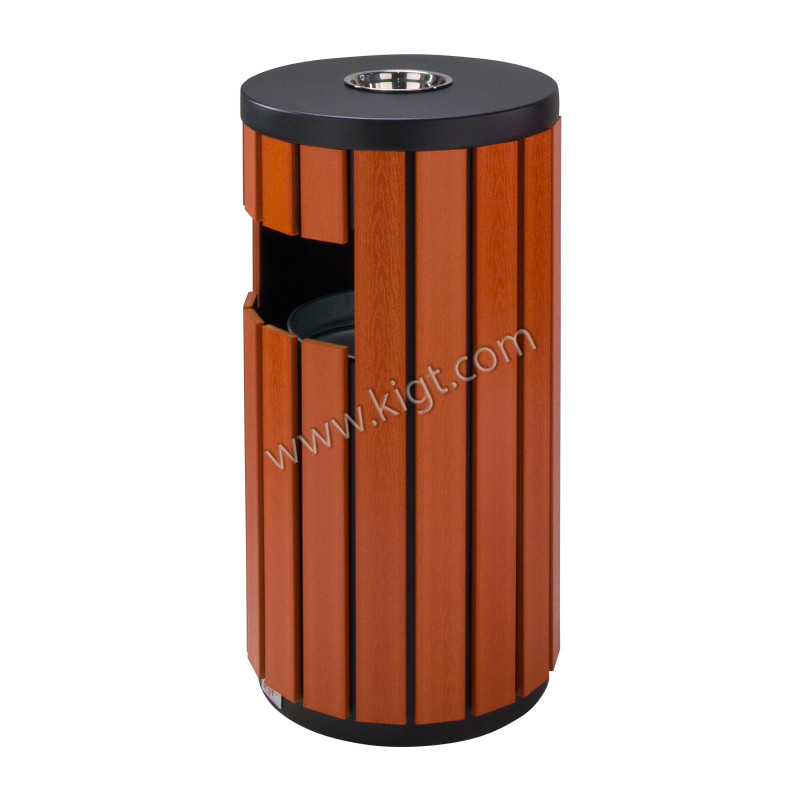 Recycle Bin for road metal with wood
