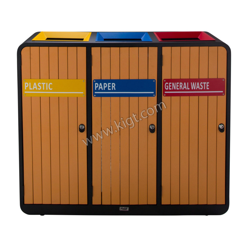 Recycle Bin Wooden 3 Top