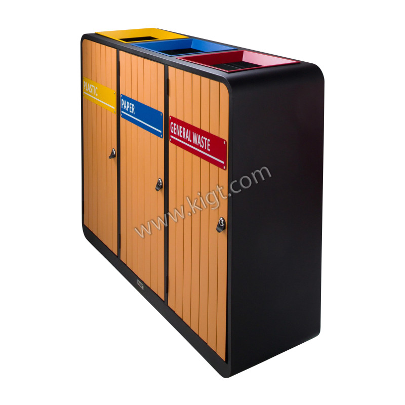Recycle Bin Wooden 3 Top