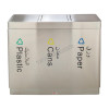 Recycle Bin Steel 3 Top Matted Stainless Steel Body With Swing Top