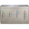 Recycle Bin Steel 4 Top Matted Stainless Steel Body With Swing Top
