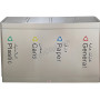 Recycle Bin Steel 4 Top Matted Stainless Steel Body With Swing Top