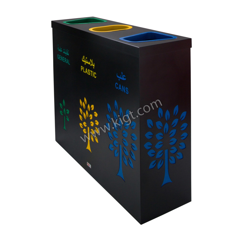 Recycle Bins Steel with Galvanized inner 3 Black Color