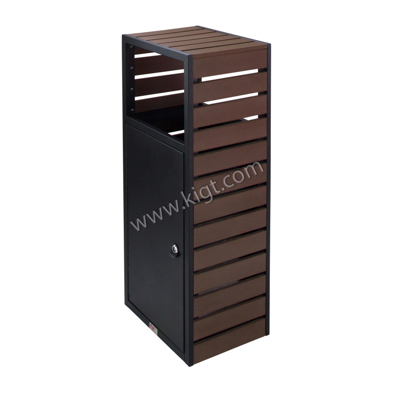 Outdoor bin iron & Wood 63 Ltr With inner bucket thickness: 1.0mm
