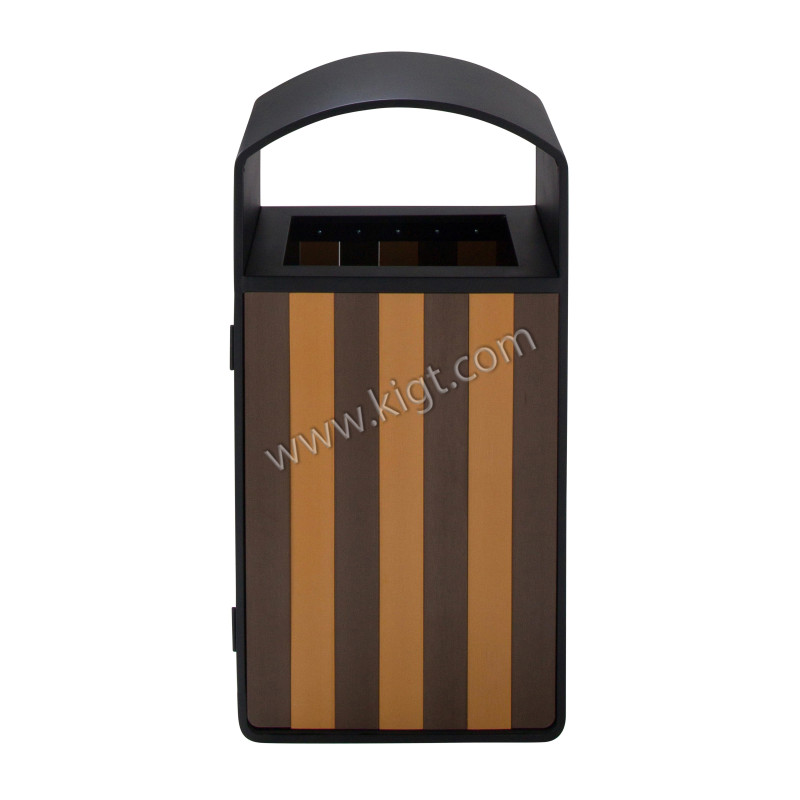 Outdoor bin iron & Wood 50 Ltr With inner bucket thickness:1.2mm