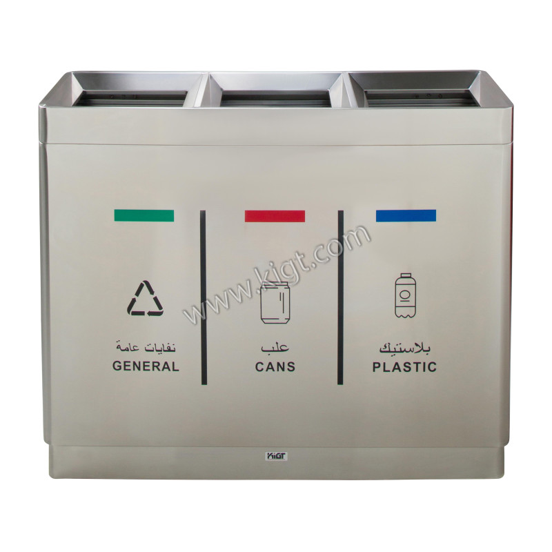 Recycle Bin Steel 3 Open top New Model