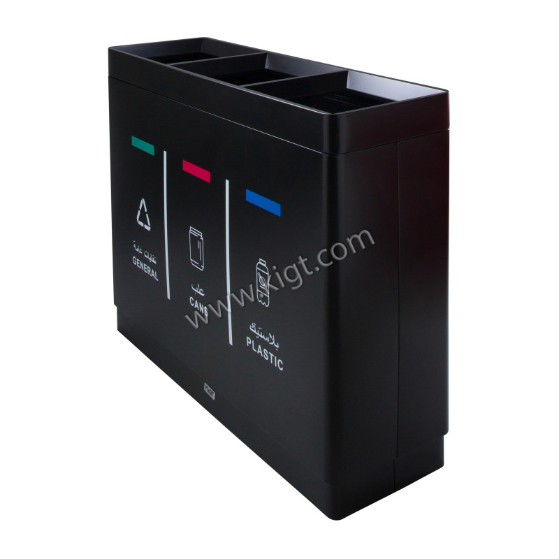 Recycle Bin Steel 3 Open top New Model Black Color