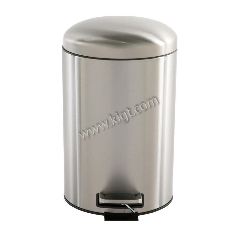 12L Dome Cover Pedal Bin With Slow Down Function Matt With Anti-Finger Oil