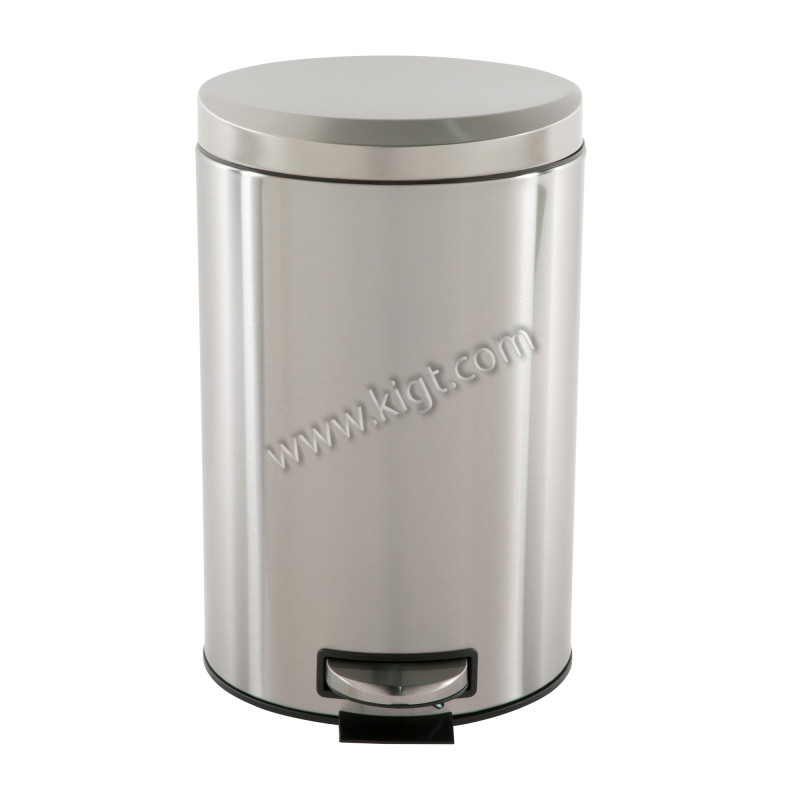 12L Moon Cover Pedal Bin With Moon Shape Pedal and Lid Moon Edge Satin & Finger Print Proof