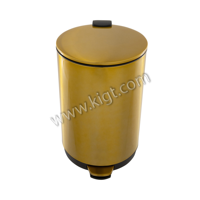 18 Ltr Steel bin with pedel Gold color
