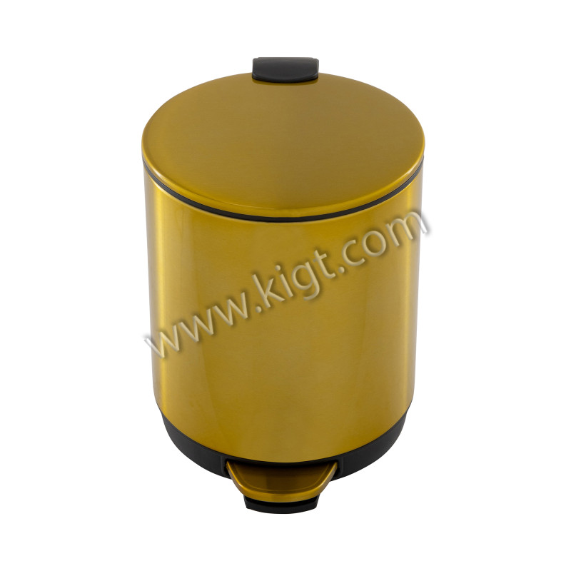 5 Ltr Steel bin with pedel Gold color