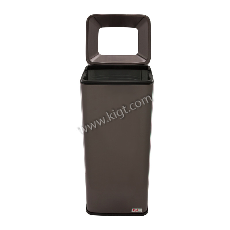 open top  trash bin steel Black Gold  1 x 2 Pcs