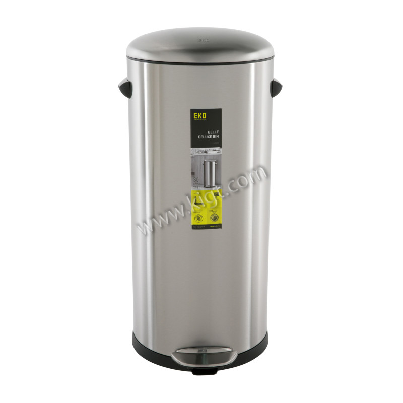 Pedal Bin 30 L brushed fingerprint proof round  1x1 Ps
