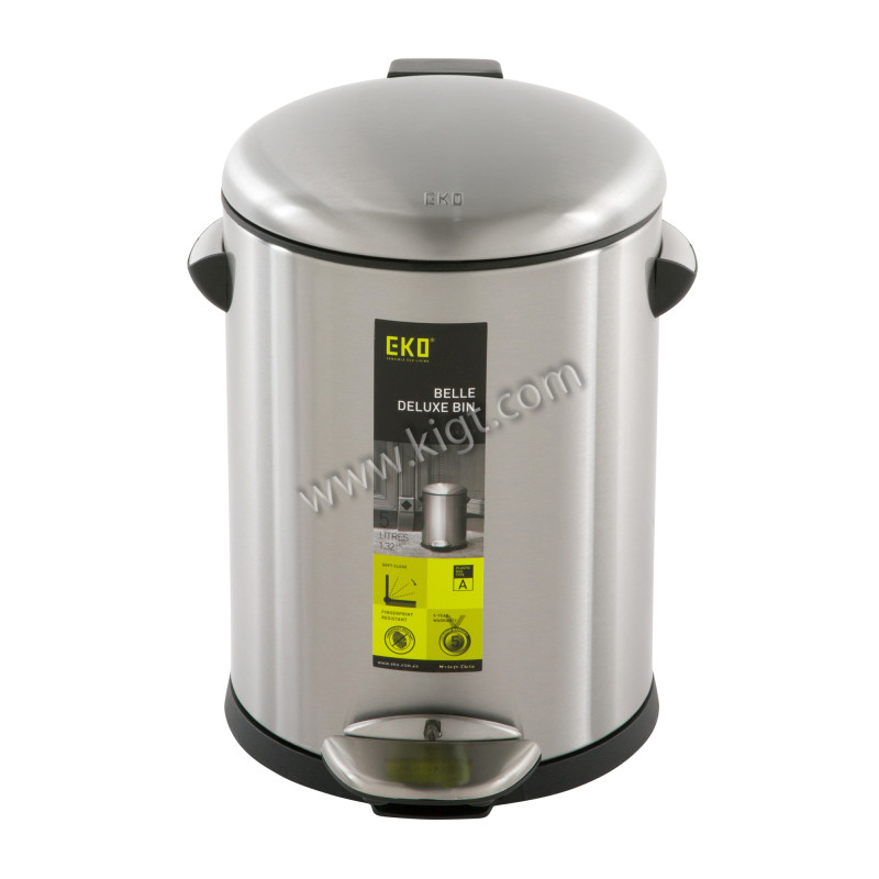 5L "EKO" brand step bin, brushed fingerprint proof stainless steel 1x4 Pcs