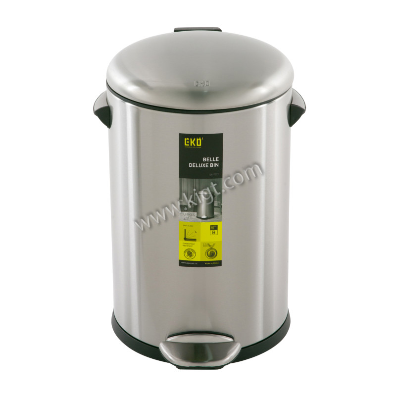 8L "EKO" brand step bin, brushed fingerprint proof stainless steel 1x4 Pcs