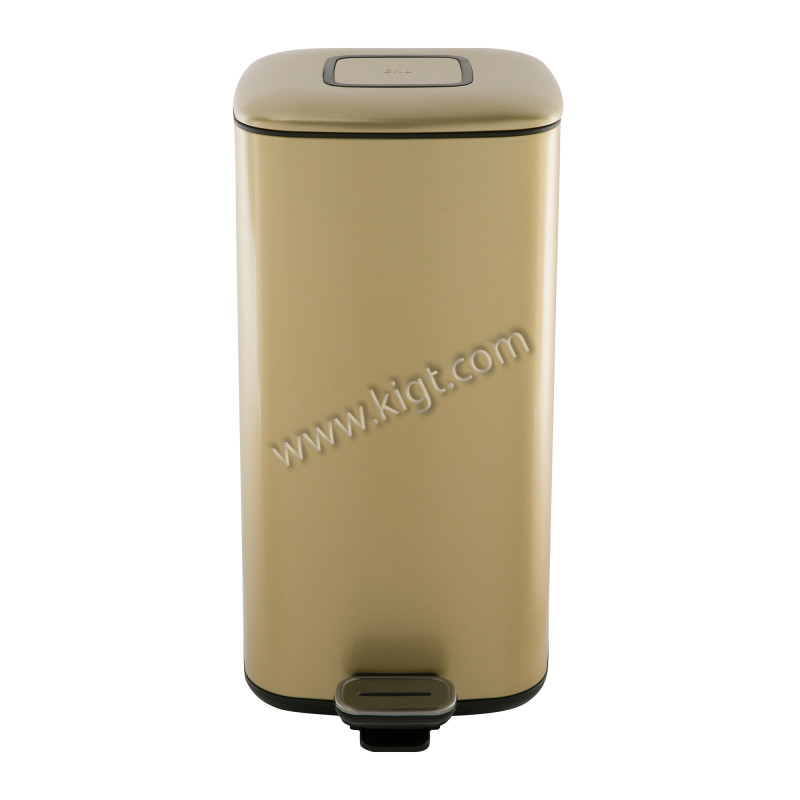 20 L square step bin  soft closed  Gold coating  1x1 Ps