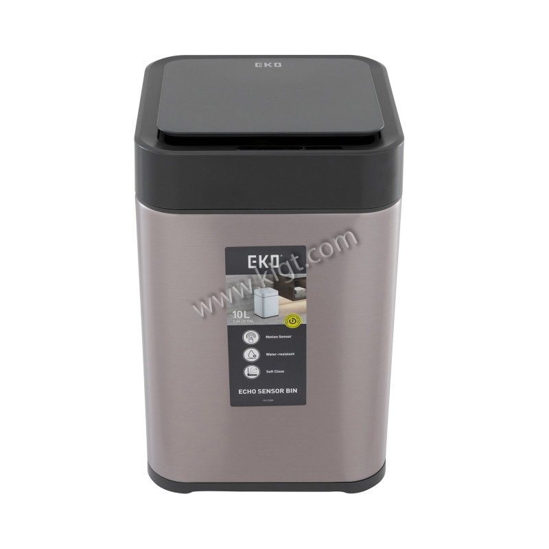 10L brushed stainless steel EKO sensor trash bin with touchless technology