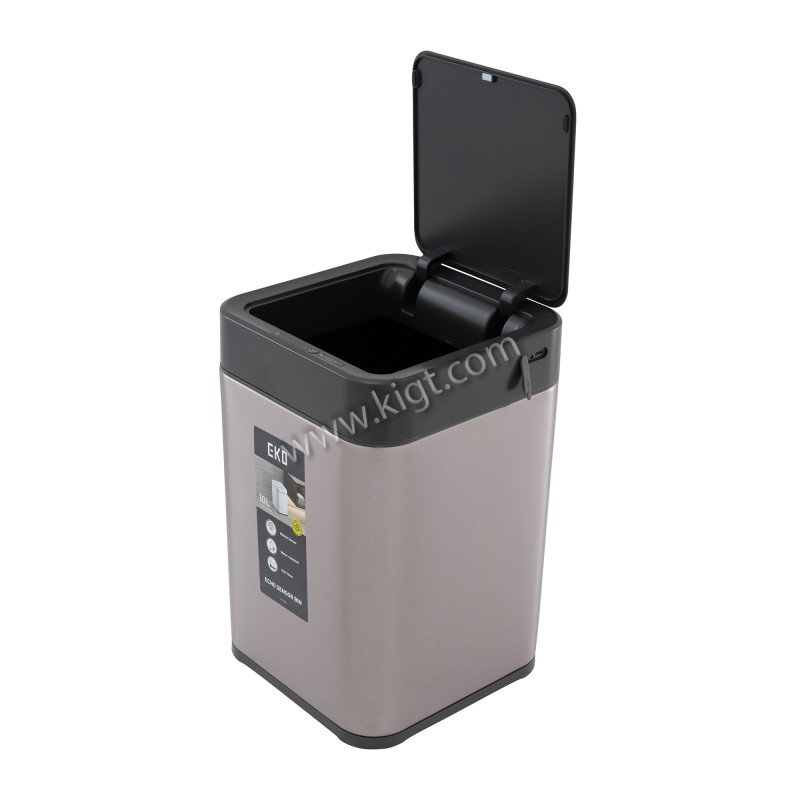 10L brushed stainless steel EKO sensor trash bin with touchless technology