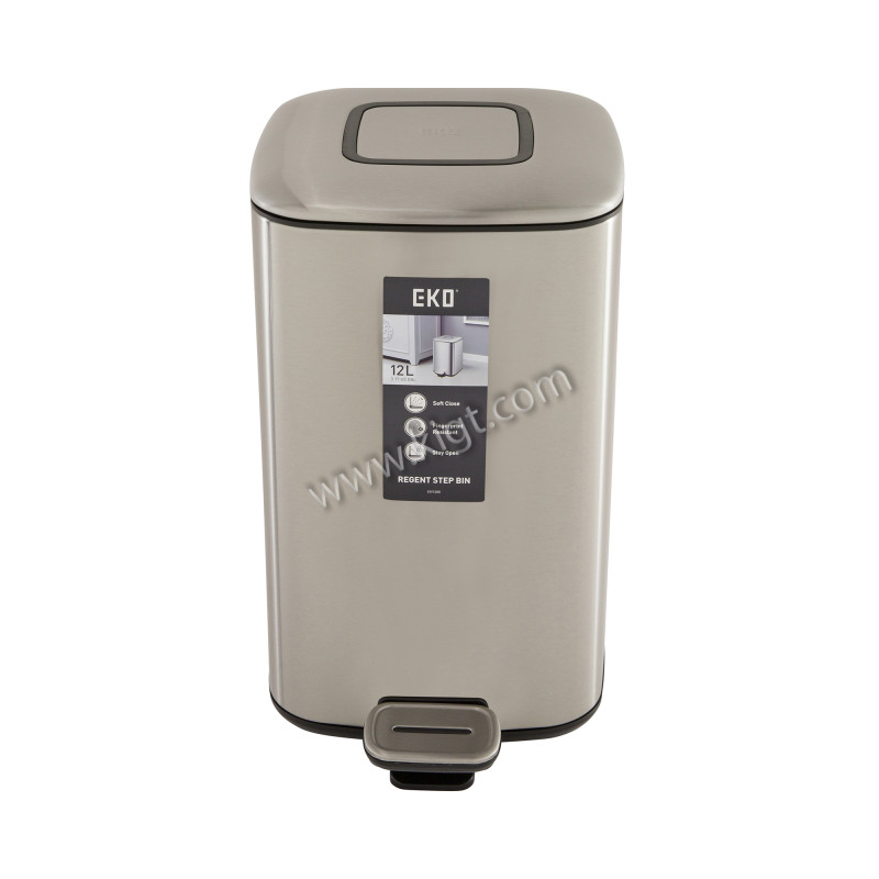 12 L Square Step Bin  Soft Closed   1x2 Pcs