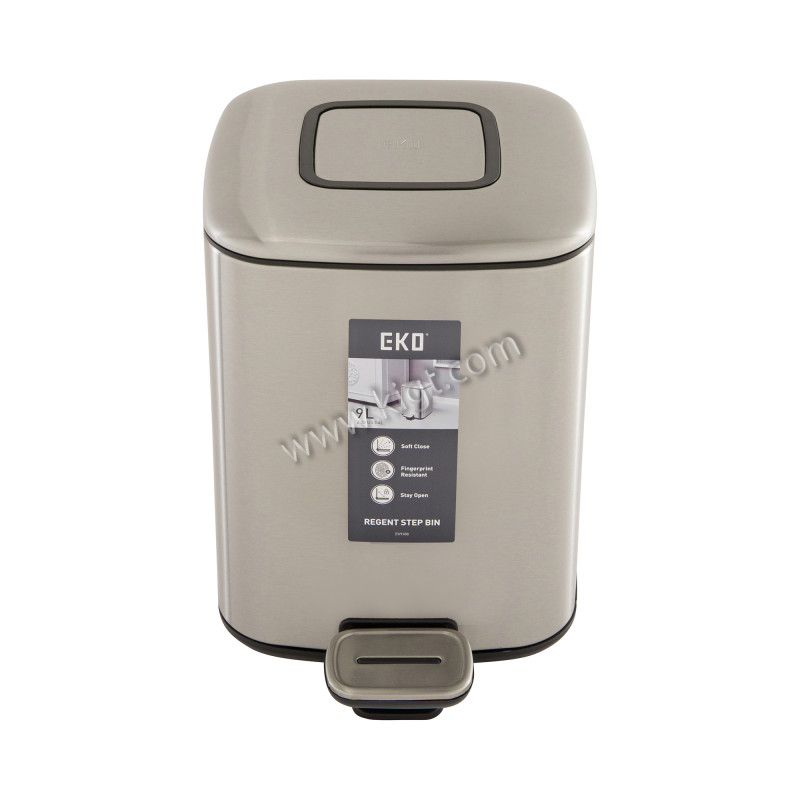 9 L Square Step Bin  Soft Closed   1x2 Pcs