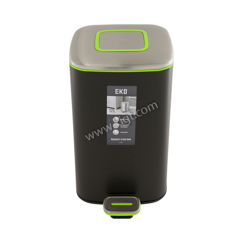 12 L Regent  Step Bin  Soft Closed  Matt Black  1x2 Pcs