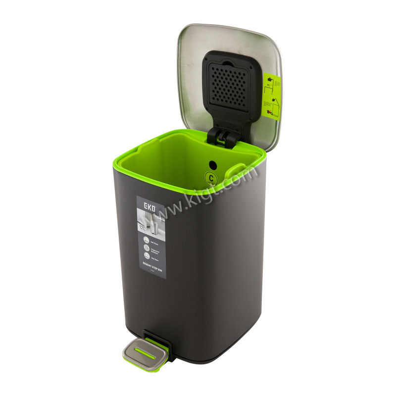 12 L Regent  Step Bin  Soft Closed  Matt Black  1x2 Pcs