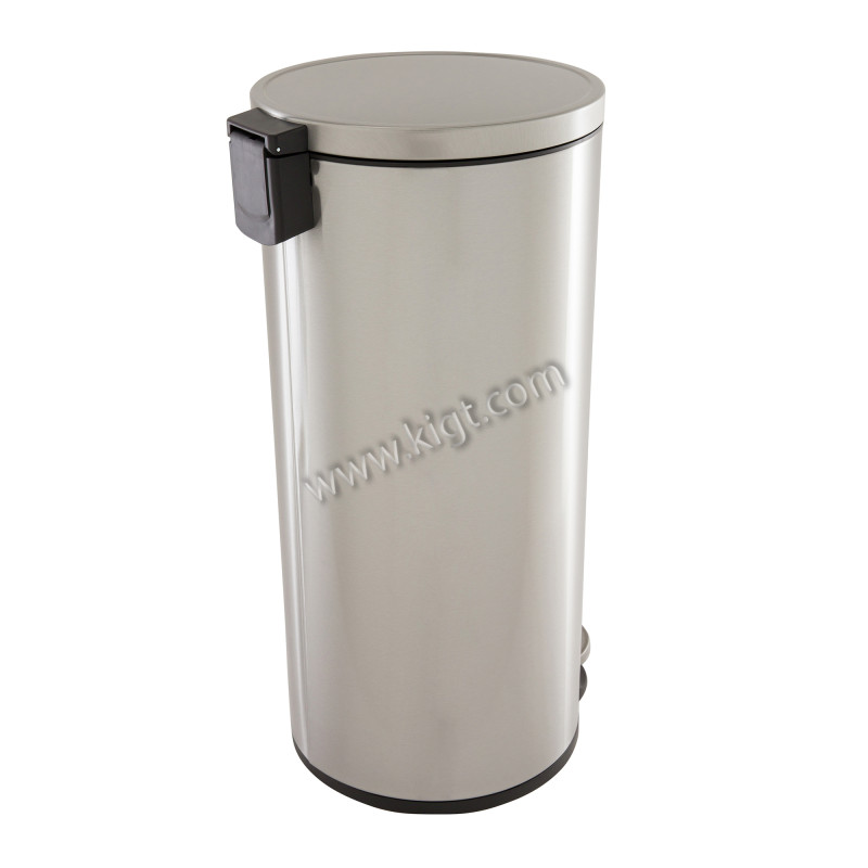 EKO 30 LTR pedal bin, soft close, PP liner, S/S satin and fingerprint finish