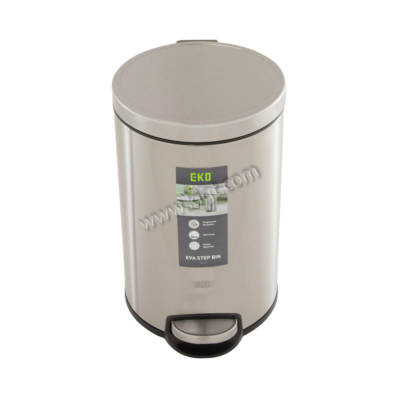 8 L Step Bin  Soft Closed Round   1x4 Pcs