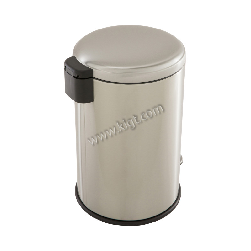 EKO 12L pedal bin,soft close, PP liner,lid and body in satin finish
