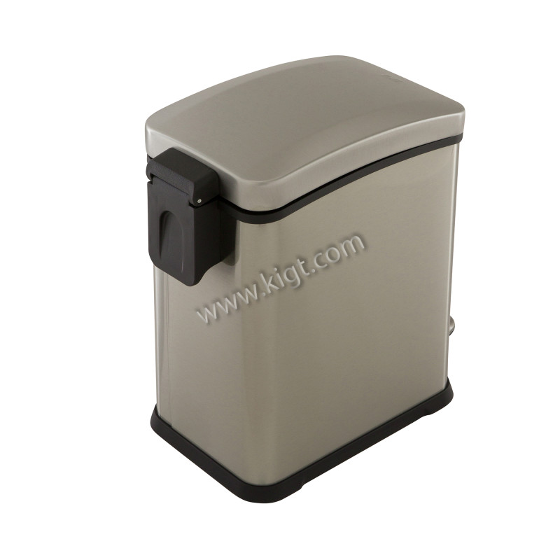 8L "EKO" BRAND step bin, brushed fingerprint proof stainless steel