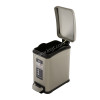 8L "EKO" BRAND step bin, brushed fingerprint proof stainless steel